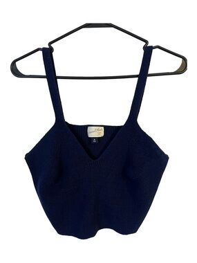 Universal Thread Navy Ribbed Knit Crop Tank Top XL